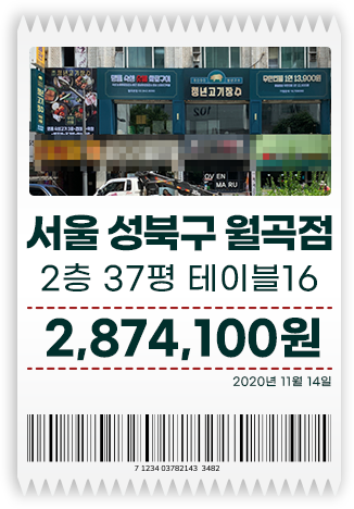 서울 성북구 월곡점: 2,874,100원
